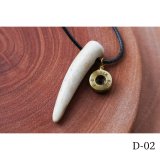 鹿角尖端銃弾　ネックレス　手作り1点もの　【ネコポス送料無料】[D-02]