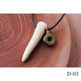 鹿角尖端銃弾　ネックレス　手作り1点もの　【ネコポス送料無料】[D-03]