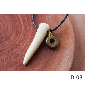 画像1: 鹿角尖端銃弾　ネックレス　手作り1点もの　【ネコポス送料無料】[D-03]