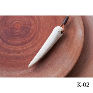 画像1: 鹿角尖端銃弾　ネックレス　手作り1点もの　【ネコポス送料無料】[K-02]