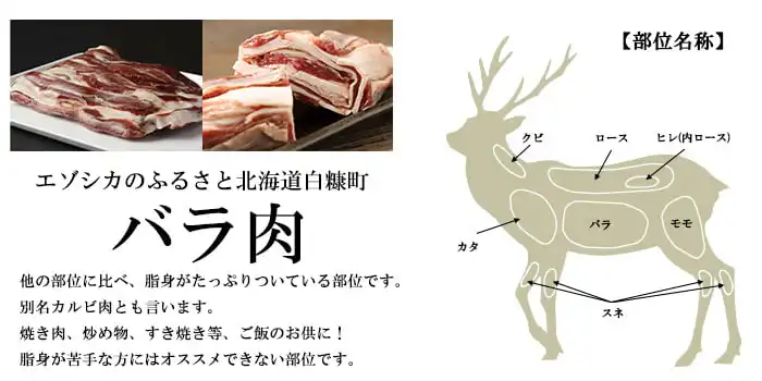 えぞ鹿バラ肉（カルビ肉）