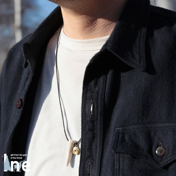 画像2: 鹿角尖端銃弾　ネックレス　手作り1点もの　【ネコポス送料無料】[D-02] (2)