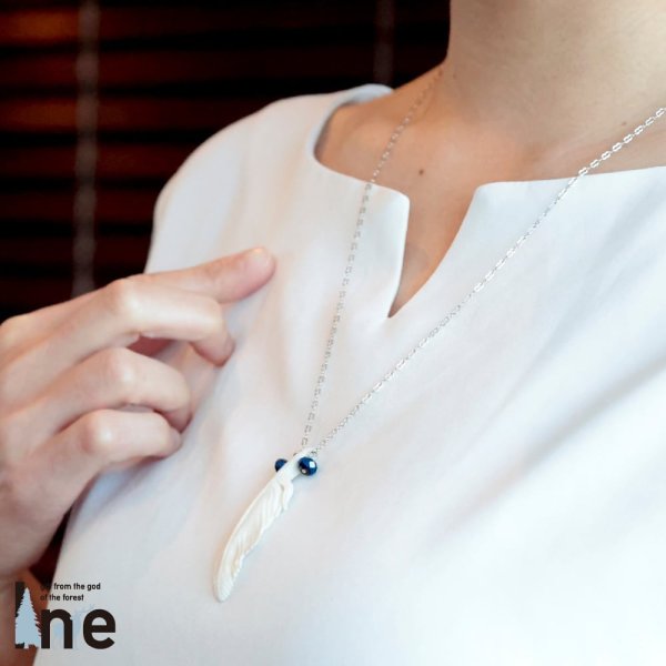 画像2: 鹿角彫刻　ネックレス　手作り1点もの　【ネコポス送料無料】[F-06] (2)